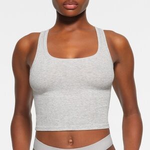 SKIMS Heather Gray Ribbed Tank Top